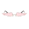 Sunglasses Rimless Wave Glasses Fire Shape Glasses Eyewear For Party - pink