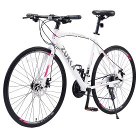 24 Speed Hybrid bike Disc Brake 700C Road Bike For men women's City Bicycle - as Pic