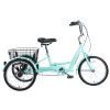20" European Adult Tricycles 3 Wheel W/Installation Tools with Low Step-Through, Large Basket, Tricycle for Adults, Women, Men - as Pic