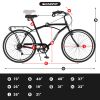 S26205 Adult Beach Cruiser Bike,7 Speed Bicycles, Multiple Colors,26" Inch Wheels, for Men and Women - as Pic