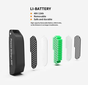 48V 13AH Removable Li-Battery fit for AOSTIRMOTOR S07 Series Electric Bikes City Mountain Snow Ebike Fat Tire Bicycle - as Pic