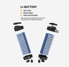 36V 13AH Removable Li-Battery fit for AOSTIRMOTOR A20 Folding Electric Bikes - as Pic