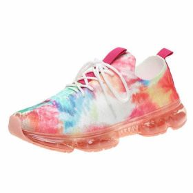 Fashion Mesh Cozy Running Sport Shoes Women Lace Up Sneakers - Colorful - 6
