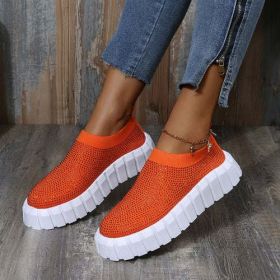 Bling Bling Female Mesh Platform Vulcanized Shoes - Yellow - 9.5