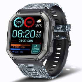 SENBONO C20S New Smart Watch Men Big Battery Music Play Fitness Tracker Bluetooth Dial Call Sport Smartwatch Men for IOS Android - camouflage black