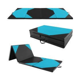 10' x 4' x 2" Folding Exercise Mat with Hook and Loop Fasteners - Navy