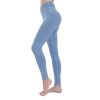 Women's High Waist Leggings Yoga Sport Pants - Light Blue - L