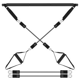 Pilates Bar Kit with 180LBS Resistance Bands Multifunctional Pilates Yoga Toning Bar Full Body Exercise  - 100lbs