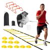 Speed Agility Training Equipment Set For Pro Beginner Including Cones Parachute Stakes Hurdles 19.68FT Ladder - Yellow+Orange