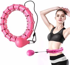Custom Knots Weighted Hoola Fitness Hoop Smart Hula Thin Waist Weight Loss Knots - Pink