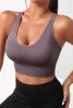 Scoop Neck Long Active Bra - Dusty Purple - S