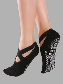 1pair Criss Cross Yoga Socks - one-size