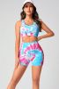 Tie-Dye Sports Bra and Shorts Set - Pastel  Blue - S