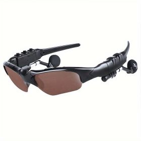 UV Resistant Sport Sunglasses with Wireless Headset Enhance Outdoor Experience - Brown Lenses