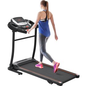 Folding Treadmill Electric Running Machine 2.5HP Motor 300LBS Weight Capacity Walking Jogging Machine with 3 Level Incline 12 Preset Programs for Home