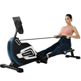 Magnetic Rowing Machine Folding Rower with 14 Level Resistance Adjustable; LCD Monitor and Tablet Holder for Foldable Rower Home Gym Cardio Workout -