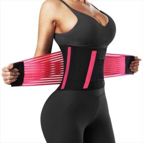 Women's waist trainer Neoprene sauna sweat training belt waist shaping belt (pink) S size - default