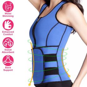 Waist Trainer for Women Men Unisex Running Walking Yoga - Blue - S