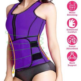 Waist Trainer for Women Men Unisex Running Walking Yoga - Purple - 2XL