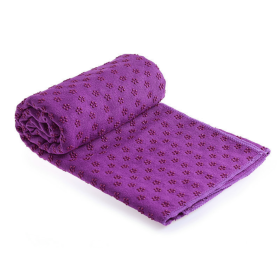 The Anti-Skid Hot Yoga Towel - Sweat Absorbent, Non-Slip Bikram, Kundalini, Hot Yoga Mat Size Towel with Grip Dots - Dark Purple