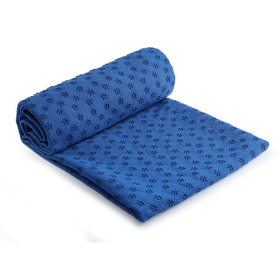 The Anti-Skid Hot Yoga Towel - Sweat Absorbent, Non-Slip Bikram, Kundalini, Hot Yoga Mat Size Towel with Grip Dots - Dark Blue