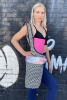 Yoga Mat Carrying Tote Bag with Large Pockets - B&W Zig-Zag