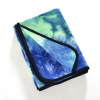 Tie-Dye Yoga Towel - Sweat Absorbent, Non-Slip Bikram, Kundalini, Hot Yoga Mat Size Towel - Blue/ Green