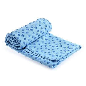 The Anti-Skid Hot Yoga Towel - Sweat Absorbent, Non-Slip Bikram, Kundalini, Hot Yoga Mat Size Towel with Grip Dots - Light Blue