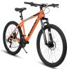 A26322 26-inch mountain bike adult aluminum frame shock absorbing front fork bike 21-speed disc brake mountain bike - as Pic