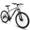 A2757 27 inch Mountain Bike 21 Speeds, Suspension Fork, Aluminum Frame Disc-Brake for Men Women Mens MTB Bicycle Adlut Bike - as Pic