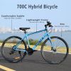 21 Speed Hybrid bike Disc Brake 700C Road Bike For men women's City Bicycle - as Pic