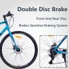 21 Speed Hybrid bike Disc Brake 700C Road Bike For men women's City Bicycle - as Pic