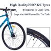 21 Speed Hybrid bike Disc Brake 700C Road Bike For men women's City Bicycle - as Pic