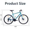 21 Speed Hybrid bike Disc Brake 700C Road Bike For men women's City Bicycle - as Pic