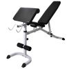 Workout Bench with Weight Rack, Barbell and Dumbbell Set 198.4 lb - Black