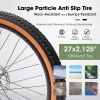 Ecarpat Mountain Bike 27.5 Inch Wheel, 21-Speed Disc Brakes Trigger Shifter, Carbon Steel Frame Mens Womens Trail Commuter City Snow Beach Mountain Bi