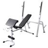 Workout Bench with Weight Rack, Barbell and Dumbbell Set 198.4 lb - Black