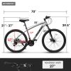 A2757 27 inch Mountain Bike 21 Speeds, Suspension Fork, Aluminum Frame Disc-Brake for Men Women Mens MTB Bicycle Adlut Bike - as Pic