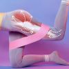Yoga Resistance Band For Leg Thigh Hip Training, Elastic Pilates Stretch Belt For Women Home Gym Fitness Training - Pink