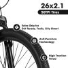 S26103 26 inch Mountain Bike for Teenagers Girls Women, Shimano 21 Speeds with Dual Disc Brakes and 100mm Front Suspension, White/Pink - as Pic