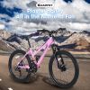 S24103 24 inch Mountain Bike for Teenagers Girls Women, Shimano 21 Speeds with Dual Disc Brakes and 100mm Front Suspension, White/Pink - as Pic