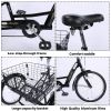 26" European Adult Tricycles 3 Wheel W/Installation Tools with Low Step-Through, Large Basket, Tricycle for Adults, Women, Men - as Pic