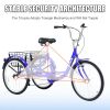 Adult Tricycle Trikes,3-Wheel Bikes,24 Inch Wheels 7 Speed Cruiser Bicycles with Large Shopping Basket for Women and Men - as Pic