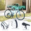7 Speed Hybrid bike Disc Brake 700C Road Bike For men women's City Bicycle - as Pic