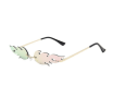 Sunglasses Rimless Wave Glasses Fire Shape Glasses Eyewear For Party - pink