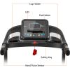 Compact Easy Folding Treadmill Motorized Running Jogging Machine with Audio Speakers and Incline Adjuster - Black