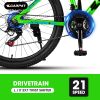 A24299 Rycheer Elecony 24 inch Mountain Bike Bicycle for Adults Aluminium Frame Bike Shimano 21-Speed with Disc Brake - as Pic