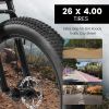 A26309 26 inch Mountain Bike,Full-Suspension 21 Speeds Drivetrain with Disc-Brake MTB Bicycle, 26*4" Fat tire Bike for Men or Women. - as Pic