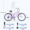 7 Speed Bicycles, Multiple Colors 26"Inch Beach Cruiser Bike - as Pic