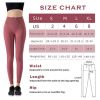Tight Soft Comfort Women's High Waist Leggings Yoga Pants - Wine Red - M